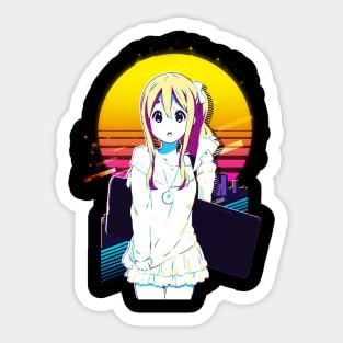 Ritsu and Tsumugi's Rhythm Fusion K-on! Drum and Keyboards Tee Sticker